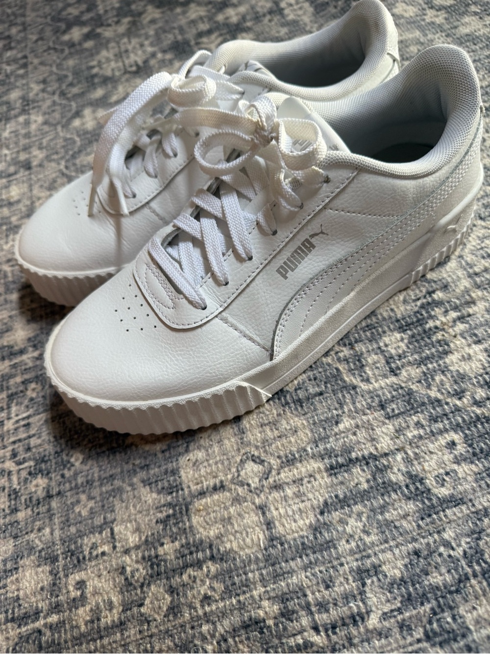 Puma Women's White Low-Profile Platform Sneakers